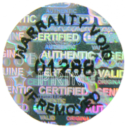 Round 12mm Silver Self-Adhesive Hologram Security Sticker C12-1SSN with Serial Numbers